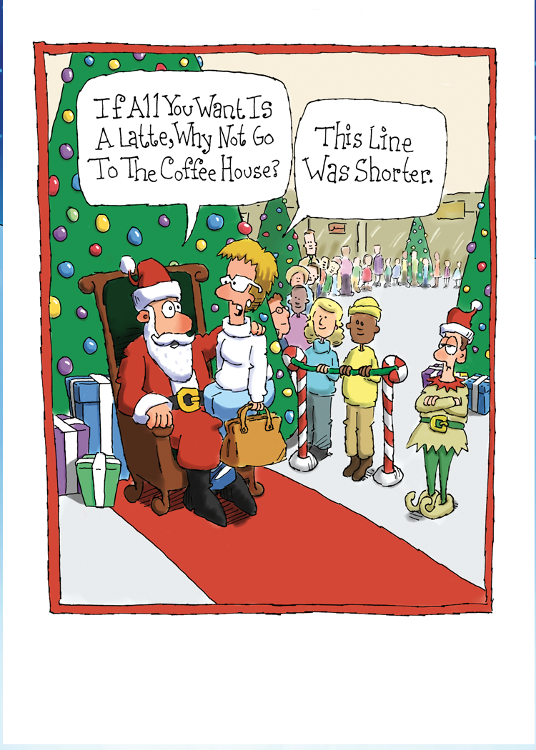 SANTA LINE - (Holiday Coffee Gift Card Holder)