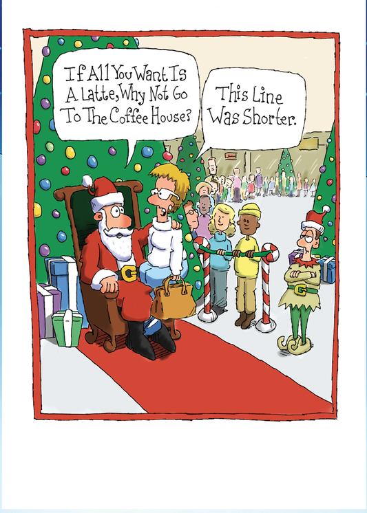 SANTA LINE - (Holiday Coffee Gift Card Holder)